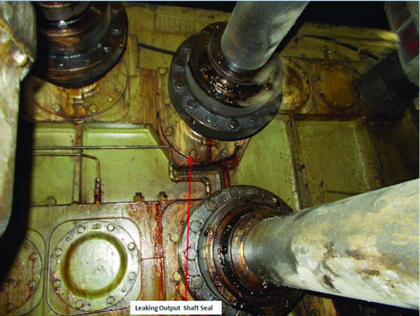 Figure 9. An example of leaking gearbox seals