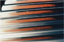 This image shows a no-load contact pattern transferred to an unpainted gear. This image shows a no-load contact pattern transferred to an unpainted gear.