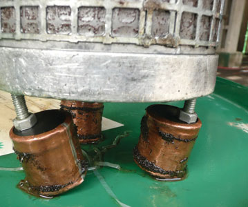 Magnetic ferrous particles attached to magnets from an oil system Magnetic ferrous particles attached to magnets from an oil system