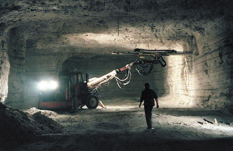 Cargill maintains a fleet of specialized mobile equipment that extracts salt from the mine. Cargill maintains a fleet of specialized mobile equipment that extracts salt from the mine.