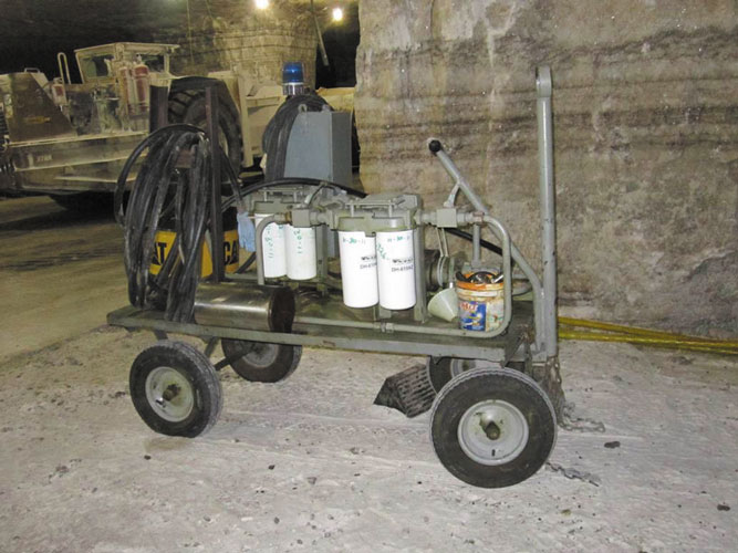 A portable kidney-loop filtration unit was designed to meet the needs of the mining operation. A portable kidney-loop filtration unit was designed to meet the needs of the mining operation.