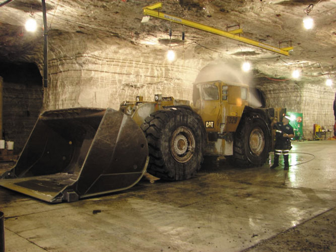 When mobile equipment is scheduled for a PM, it is brought to the new PM facility, where it is first washed and then moved 80 feet for lubrication servicing. PM inspections are then conducted on the clean equipment When mobile equipment is scheduled for a PM, it is brought to the new PM facility, where it is first washed and then moved 80 feet for lubrication servicing. PM inspections are then conducted on the clean equipment