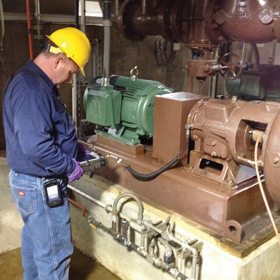 In a two-tiered predictive maintenance program, a skilled PdM team with sophisticated data-collection hardware and analysis software supports and collaborates with maintenance crews equipped with simpler tools for detecting problems in their plants. In a two-tiered predictive maintenance program, a skilled PdM team with sophisticated data-collection hardware and analysis software supports and collaborates with maintenance crews equipped with simpler tools for detecting problems in their plants.
