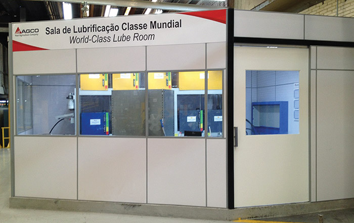 AGCO’s new lube room offers access control. AGCO’s new lube room offers access control.