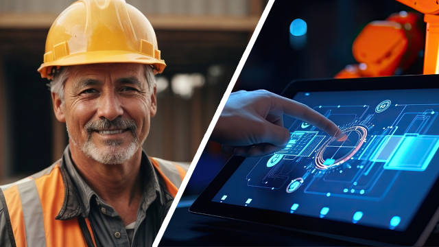 Maintenance Technician and computer screen