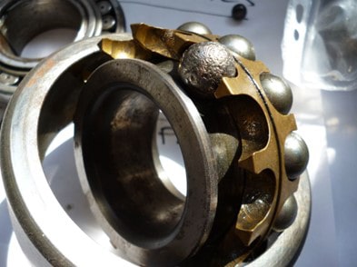 Figure 04 Revealed bearing damage from a teardown inspection