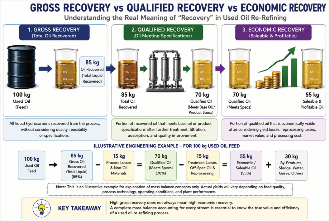 Comparison of gross, qualified and economic recovery