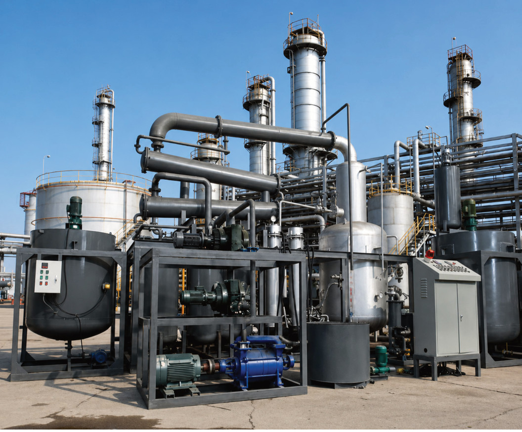 Industrial used-oil re-refining plant