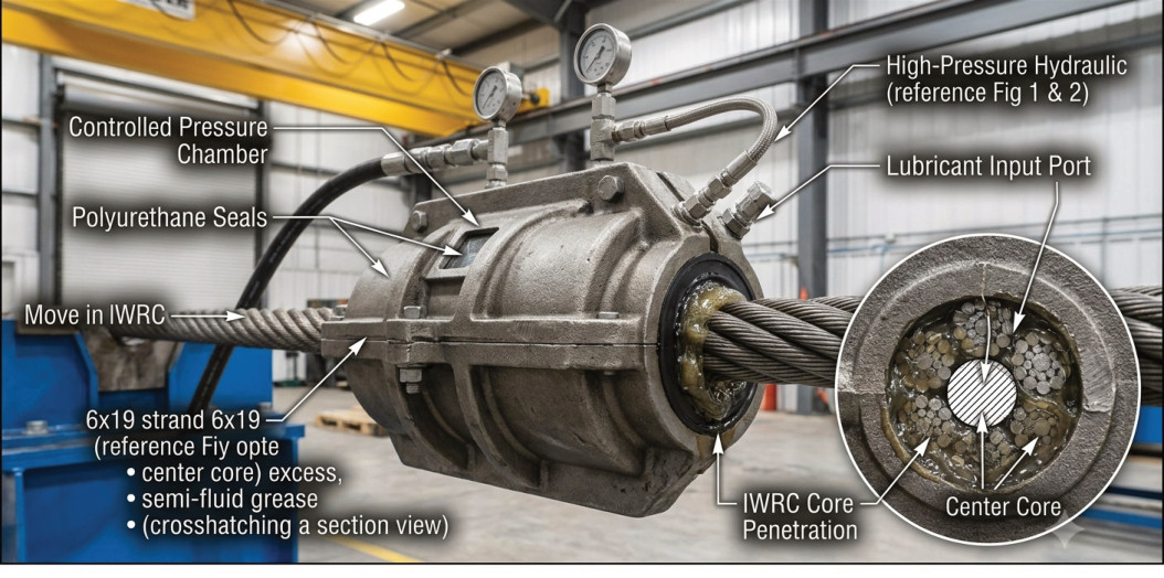 Pressure-boot wire rope lubricator