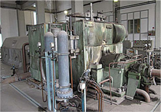 A steam turbo-generator at a cellulose industry plant 