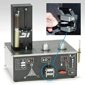 This integrated tester features a filter patch maker per ASTM D7416. (Photo courtesy of Emerson Process Management)