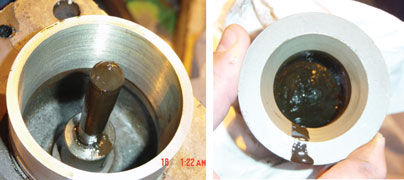 The congealed mass shown above is an example of particulate matter and degraded oil buildup that can accumulate in a turbine control servo. Left unattended, this condition could eventually cause poor turbine control response and accelerate equipment wear.