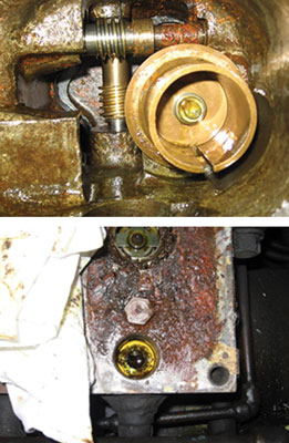 Prolonged exposure to water can rust a control system.