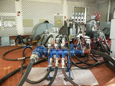 Manifolds and temporary connections on a small steam turbine