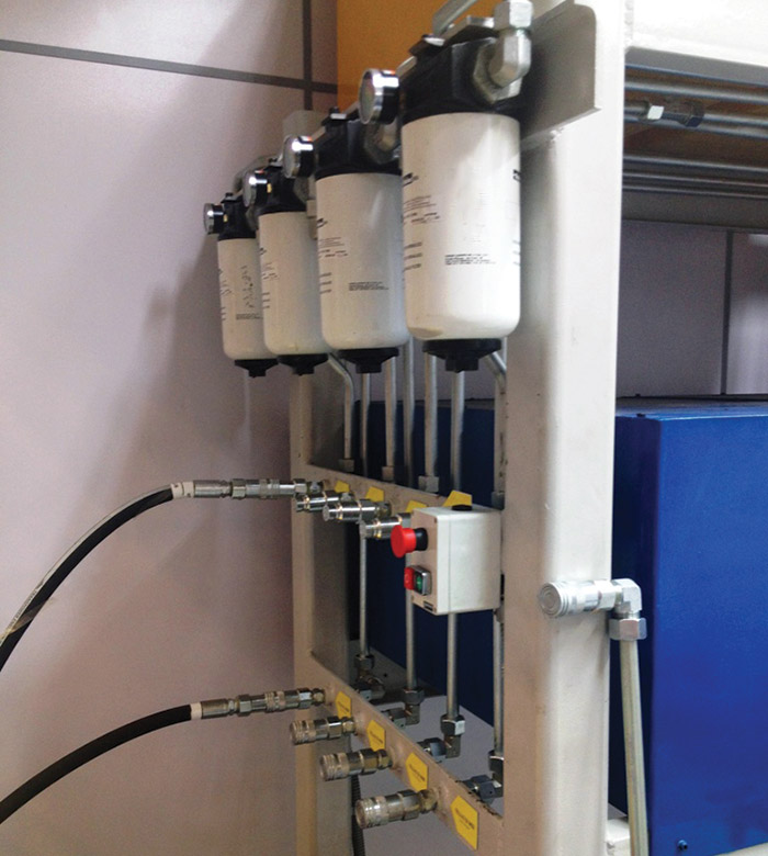 An absolute filtration system was designed to improve the oil cleanliness level.