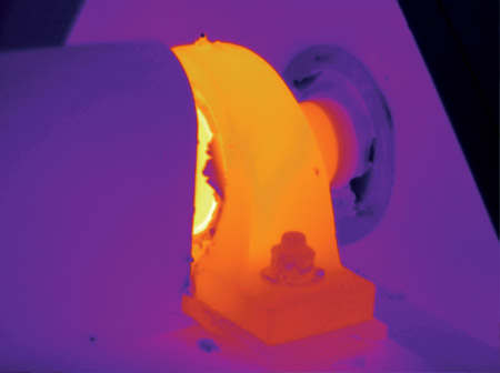 Infrared image of a bearing housing