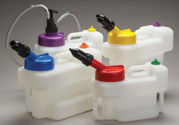 Use color-coded transfer containers, color-coded tags and disposable funnels to reduce the chance of misapplication and cross-contamination.