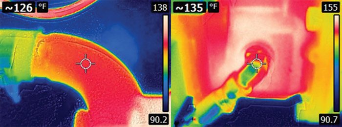 Figure 2. Images showing the suction and case drain temperatures