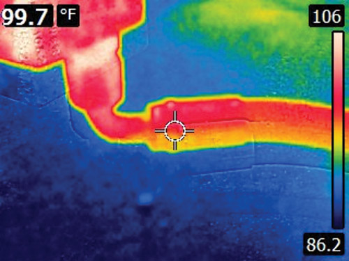 Figure 4. Image showing the tank line temperature of a relief valve