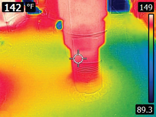 Figure 5. Image showing the tank line temperature of a check valve