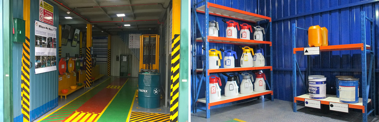 Camso Loastar, Srilanka facility has now incorporated world class lubrication management practices. It now offers well-equipped lube room, Lubricant Identification System (LIS), contamination control hardware and robust oil analysis program