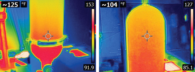 Use an infrared camera to check accumulators.