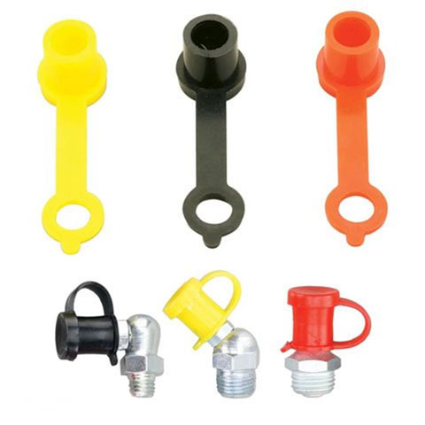 Colored grease nipple caps.