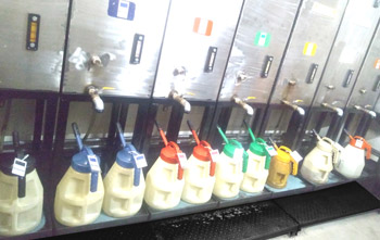 Figure 3. Dedicated colour-coded oil dispensing containers