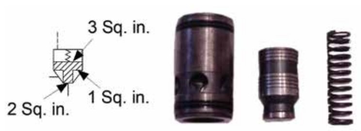 Figure 1. A schematic symbol for a logic valve alongside the valve it represents