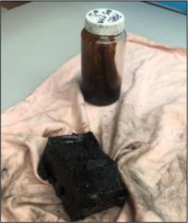 Image 1. State of lubricant found in worm gear reducer.